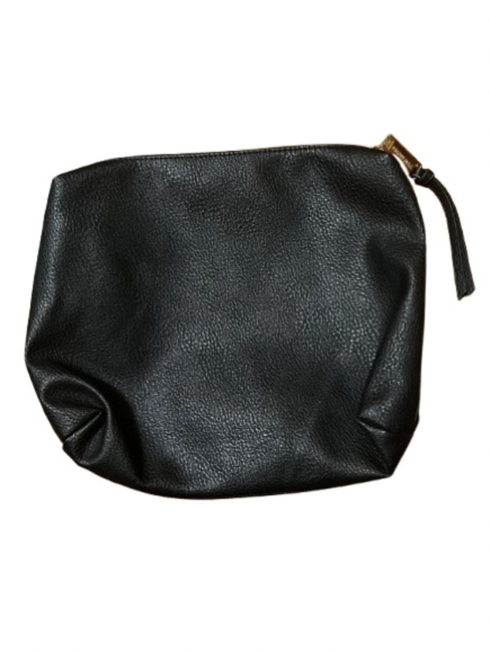 Steve Madden Classic Black Faux Leather Large Clutch Cosmetic Pouch